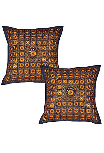 Imagen 4 de Diseñador de la vendimia del amortiguador indio étnico Cubiertas 16x16 juego de 2 piezas Por Rajrang