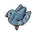 ID 0521A Baby Blue Jay Bird Patch Tiny Flying Embroidered Iron On Applique