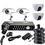51pG9glev%2BL. SL160  VideoSecu 4 Channel Audio Video H.264 Network DVR Stand Alone Real Time Digital Video Recorder Security Surveillance Camera System with 1000GB/1TB 3.5 SATA Hard Drive, 2 Night Vision IR Color Bullet 6mm Lens CCD Outdoor Security Cameras, 2 Mini Dome 3.6mm Lens Hi Res CCD Surveillance CCTV Camera, 3 Pack 100 Feet Camera Cable, 1 Pack 150 Feet Audio Video Camera Cable, 1 Pre Amp Mini Hidden Microphone, One 4 Channel Power Supply for Cameras 1VI