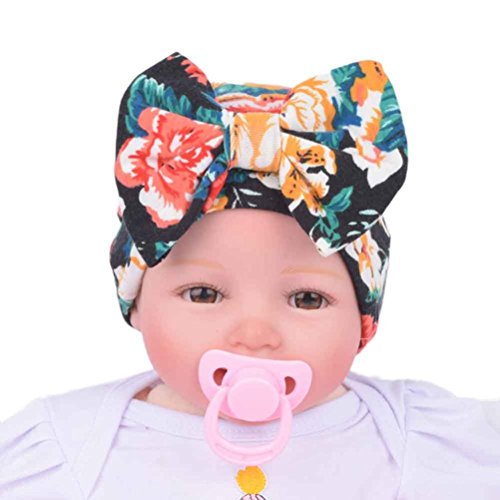 Baby Hats,Canserin Newborn Hospital Bowknot Flower Hat (Black)