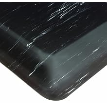 Wearwell PVC 419 UltraSoft Tile-Top Anti-Microbial Mat, Safety Beveled Edges, for Dry Areas, Black