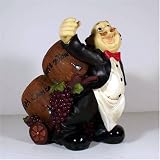 Butler with Two Wine Barrels Wine Bottle Holder