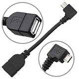 Produkt-Bild: Micro USB Host-Modus kabel (OTG Kabel) F&uuml;r Samsung Galaxy S2 i9100 i9101,MOTO XOOM , Nokia N810 / N900, Toshiba TG01, Archos G9, Neu Version mit mehr bequemem "L"-gestaltet Verbinder