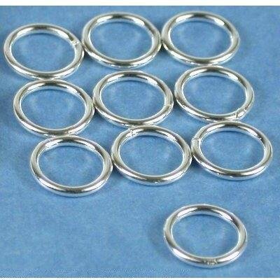 10 Jump Rings Closed Sterling Silver Jewelry 18 Ga 8mm