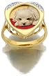 Custom Photo Heart Ring  Solid 14k Yellow Gold Heart Ring with Diamonds Created From Your Favorite Photo
