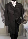 MENS BLACK WITH WHITE STRIPE 3PC COORDINATION FASHION ZOOT SUIT