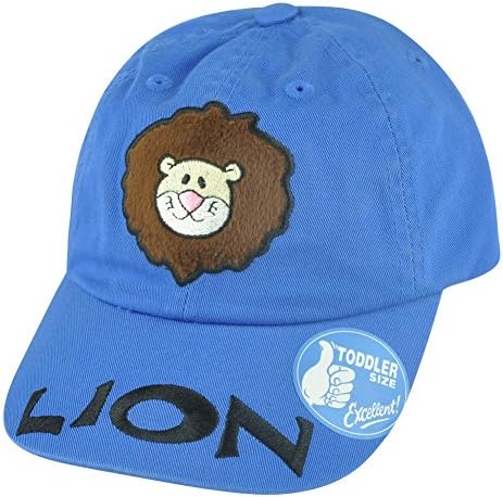 Lion Animal Toddler Velcro Blue Garment Wash Relaxed King of Jungle Hat Cap