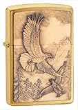 Zippo Cigarette Lighter Where Eagles Dare Brushed Brass Personalised Free