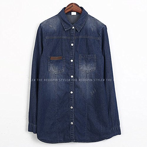 REDOPIN（レッドオピン） ダウンウォッシュデニムシャツ／ブルー