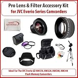 2 Lens & Filter Kit Accessory Kit For The JVC Everio GZ-HM550, HM320, HM300, HM340 Flash Memory Camcorders: Includes 0.45x Wide Angle Macro Lens, 2x Telephoto Lens, 3 Piece Fitler Kit (UV, Circular Polorizer, ND), Lens Hood, Lens Cap, Tripod, Case and more…