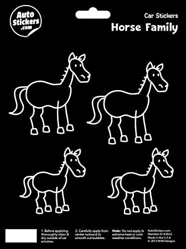 Horse Family Vinyl Car Stickers 4 Decals