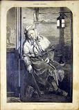 PORTRAIT WOMAN SMOKER PIPE LUCAS FRENCH PRINT 1865
