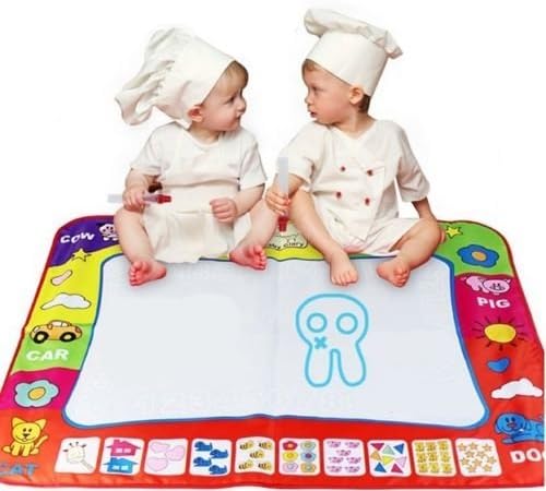 Toy Water Drawing Painting Writing Mat Board &amp; 2 Magic Pens Doodle Mat 80x60cm