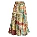 Women's Peasant Skirt - Traveler's Reversible Long Cotton Green Skirt