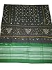 India Tie Dye "Bandhani" Black Green Wool Mirror Embroidery Throw Wrap Shawl