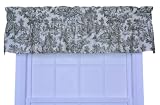 Victoria Park Toile Tailored Valence Window Curtain, Green