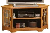 Craftsman Corner Glass - door Wide - screen Tv Stand With Open Storage