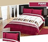 Piano Complete Comforter Set, 6 Piece, Contemporary Style, Colors work in a ....