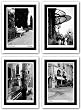 Paris Cafe - Bench, Portugal - Paris - Venice Bridge Set by Connie Begg 5.75"x8" Art Print Poster