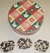 Scott's Cakes 1 lb. Dark Chocolate Covered Pretzel with Chocolate Chips & White Chocolate Chips in a Snowman Tin