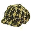 Wool Woven Square Knit Full Newsboy Cabby Cap Hat Brown