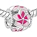 CharmsStory New Sale Cheap Jewelry Filigree Pink Flower Love Enamel Charm Beads Fit Pandora Charms Bracelet Gift