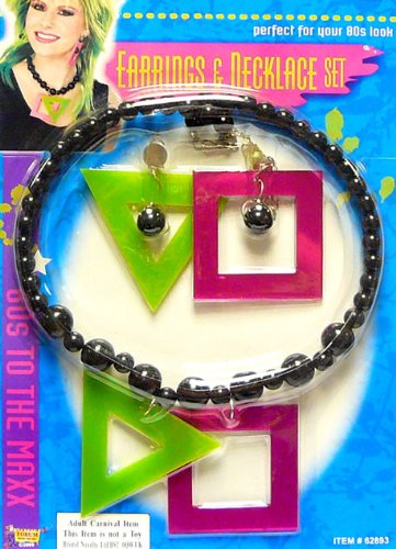 Imagen 2 de 80s Jewellery - Necklace and Earrings Set (accesorio de disfraz)