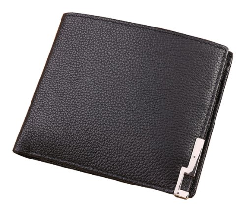 SAIERLONG Luxury Men's wallets blackhorizontal Genuine Leather