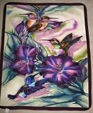 Hummingbird Panel Fleece Throw Blanket