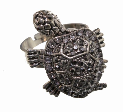 Hawaii Sea Turtle Ring, Clear Crystal Rhinestone, * Free Shipping From Hawaii