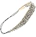 Rhinestone Beaded Headband with Metallic Beads and Elastic Fashion Hair Accessory