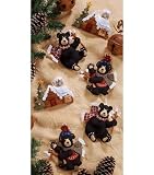 Bucilla Black Bear Ornaments Felt Applique Kit