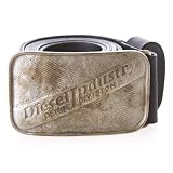 Diesel Men's Flagery Service Vintage Leather Black Belt
