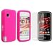 Hot Pink Silicone Skin Case for Nokia 5230 Comes With Music + Reusable Screen Protector