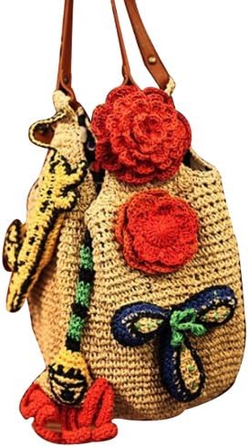 Bohemia Straw Weaven Shoulder Bag Fashion Travel Beach Tote 017