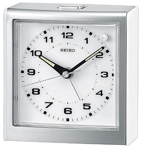 Seiko Silver Bedside Alarm Clock