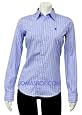 Ralph Lauren Blue Striped Womens Blue Dress Shirt Size 10