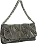''Zippered'' Convertible Clutch-to-Handbag - Shimmery Grey or Bronze