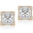1/2ctw Diamond Princess Stud Earrings (GH/VS) in Yellow Gold