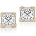 1/2ctw Diamond Princess Stud Earrings (GH/VS) in Yellow Gold