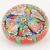 Holiday Seasons Millefiori Series - Murano 100% Handmade Mouth Blown Paperweight Centerpiece - Classic Well Known Millefiori Style