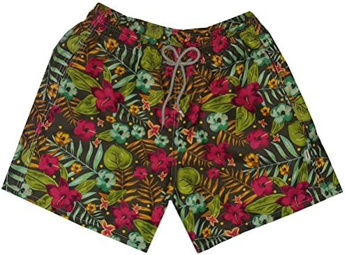 VIDRIC Mens Just Flowers Swim Shorts M Grey