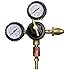 Kegco KC LHC-962-N Premium Double Gauge Nitrogen Beer Regulator, Brass