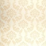(ハンメロ)Hanmero壁紙 ダマスク柄 湿式エンボス&ひび割れ模様＆絹 はがせる 不織紙 のりなし リビング部屋diyリフォーム用 68.5cmx8.23m ベージュ QZ0467