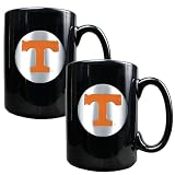 Tennessee Volunteers 2pc Black Ceramic Mug Set NCAA College Athletics