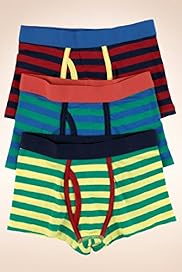 3 Pack Younger Boys Cotton Rich Striped Trunks