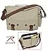 Khaki Leather & Canvas Trailblazer Military Laptop Shoulder Bag