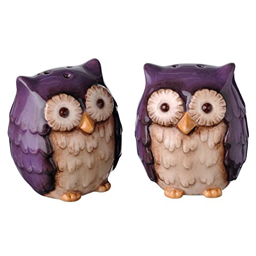 Grasslands Road Crimson Hollow Owl Salt & Pepper Shakers Set, Purple