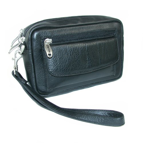 Winn Harness Cowhide Leather Compact Organizer E/W Style, Black Winn Harness Cowhide Leather Compact Organizer E/W Style, Black