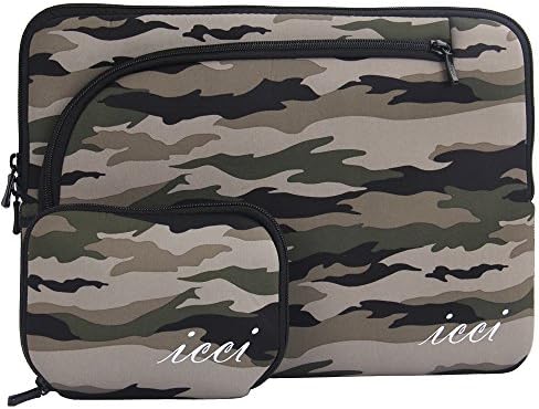 Laptop Sleeve 14, icci [Shockproof] Laptop 14 inch Sleeve with [Accessories Case] For Ultrabook Laptop Notebook Chromebook 14 - Colour Light Camo